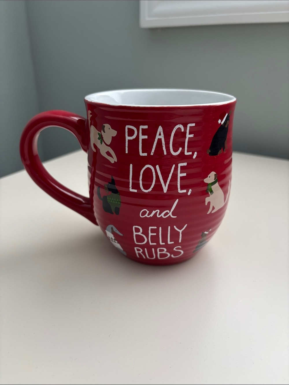 🐶🐾NWT PEACE, LOVE & BELLY RUBS COFFEE MUG